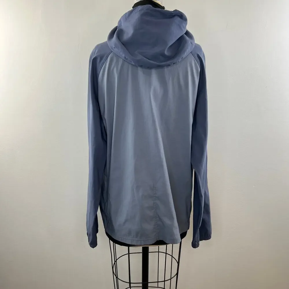 The North Face Blue Gray FANORAK 1/4 Zip Front Pockets Drawstring Jacket Size M